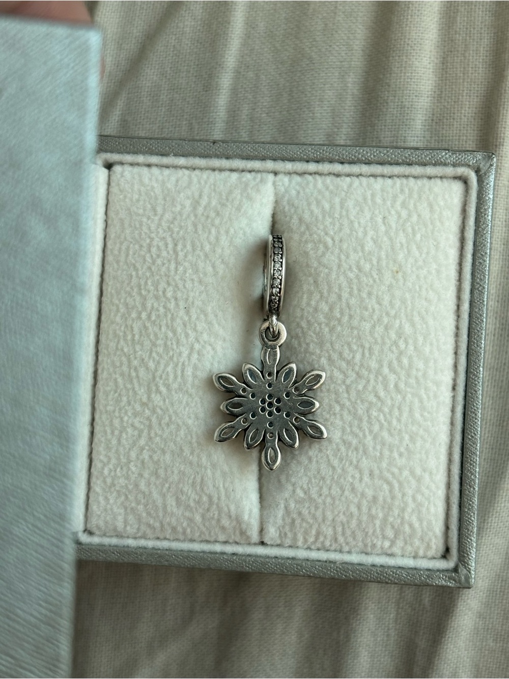 Pandora Sterling Silver Blue Snowflake Dangle Charm - Picture 4 of 4